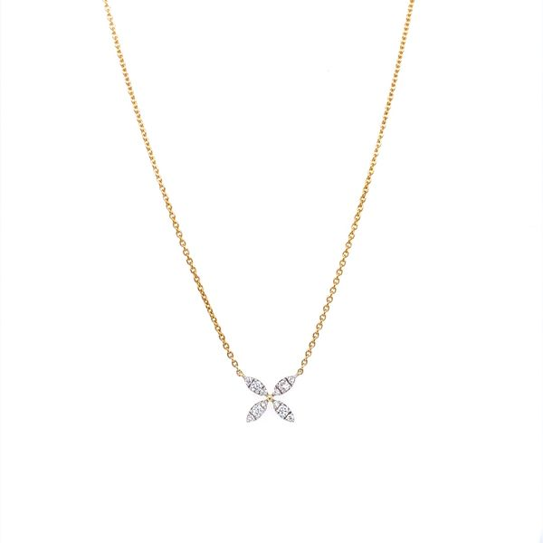 14KW Gold Diamond Florette Pendant Necklace Image 2 Franzetti Jewelers Austin, TX