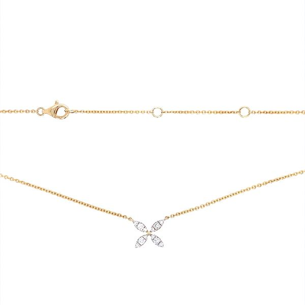 14KW Gold Diamond Florette Pendant Necklace Image 3 Franzetti Jewelers Austin, TX