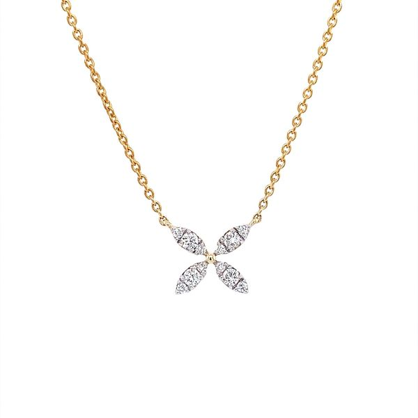 14KW Gold Diamond Florette Pendant Necklace Franzetti Jewelers Austin, TX