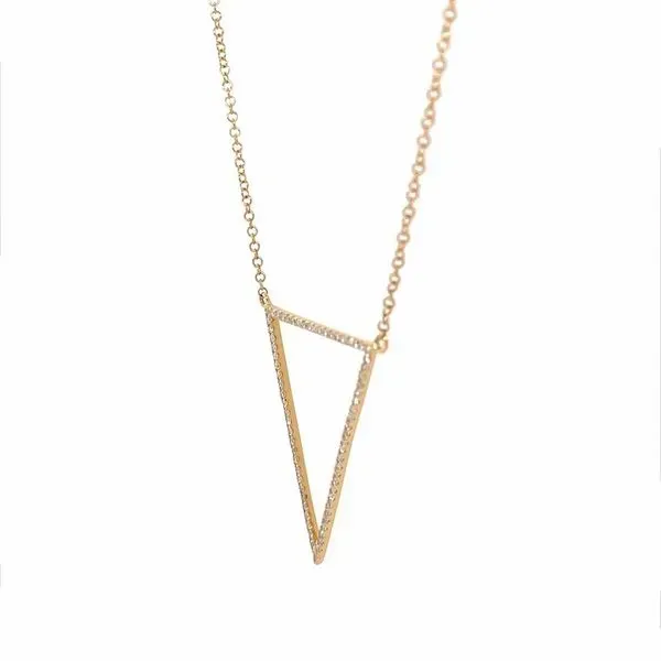 14K Yellow Gold Open Triangle Diamond Necklace Image 2 Franzetti Jewelers Austin, TX