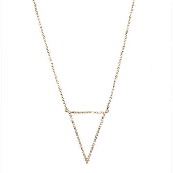 14K Yellow Gold Open Triangle Diamond Necklace Image 3 Franzetti Jewelers Austin, TX