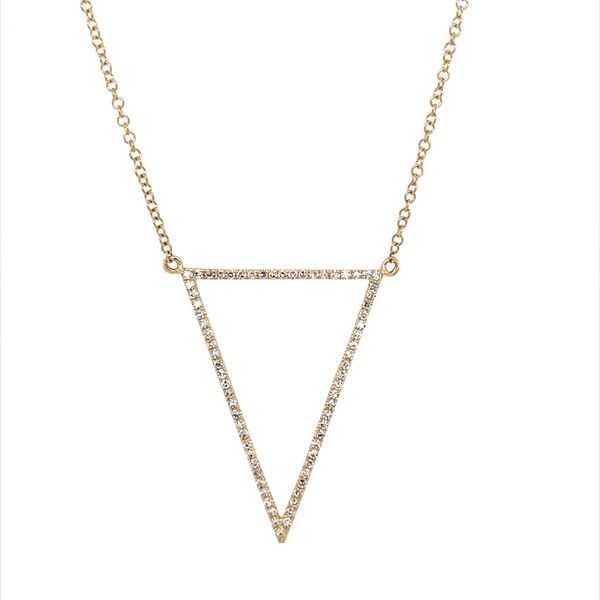 14K Yellow Gold Open Triangle Diamond Necklace Franzetti Jewelers Austin, TX