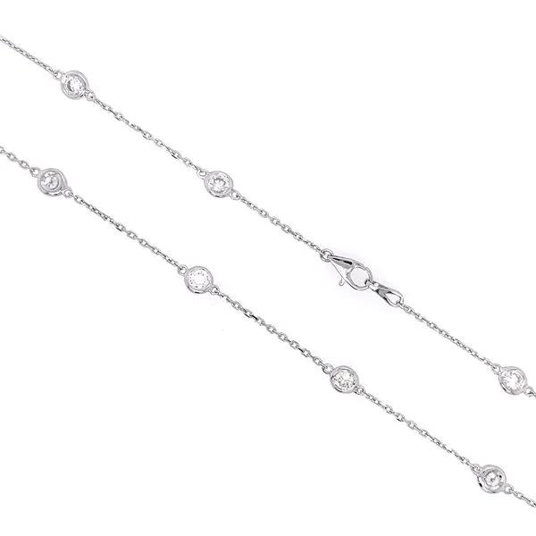 14KW Gold Diamond Station Necklace 2 CTW - 18