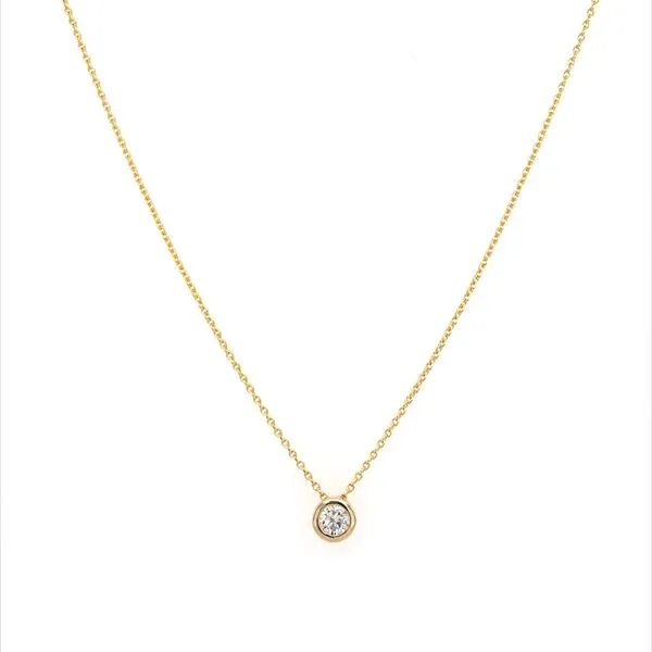 14KY Gold Necklace with 1/3 Ct Round Diamond Pendant - 18