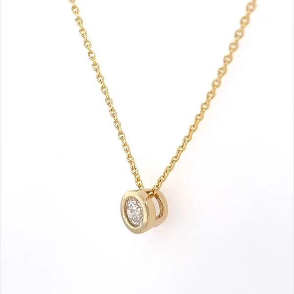 14KY Gold Necklace with 1/3 Ct Round Diamond Pendant - 18