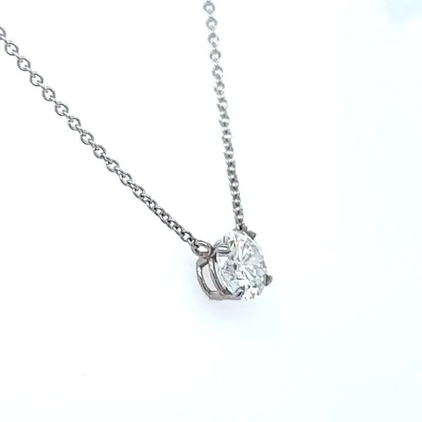 14KW Gold Necklace with 1.18 Carat Diamond Solitaire Pendant - GIA - 18