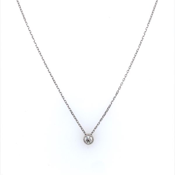 14KW Gold Necklace with 0.32 Carat Diamond Slide Pendant - 18