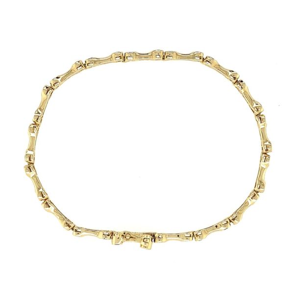 14KY Gold Bezel Set Diamond Link Bracelet Image 2 Franzetti Jewelers Austin, TX