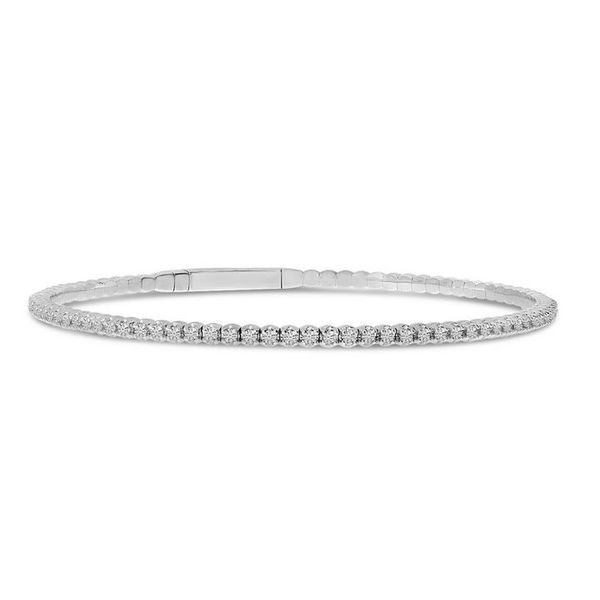 14K White Gold Flexible 1 CTW Diamond Line Bracelet Franzetti Jewelers Austin, TX