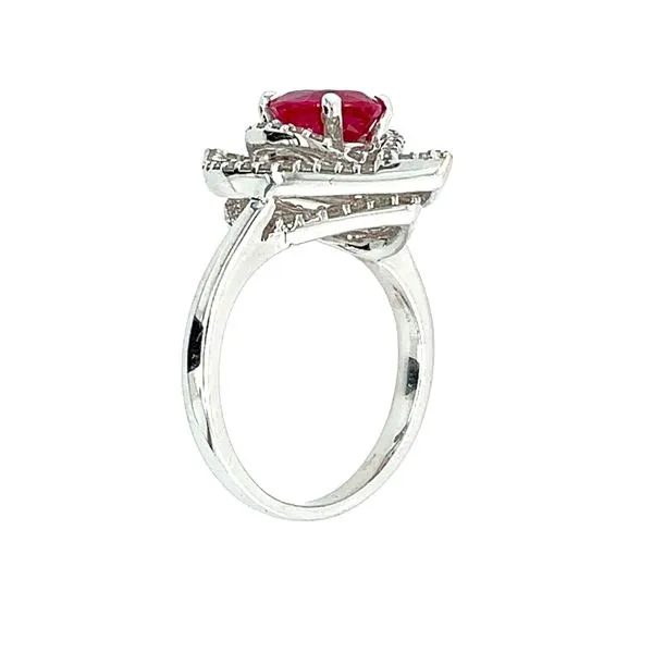 18KW Gold 1.51 Ct Oval Ruby & Diamond Ring Image 3 Franzetti Jewelers Austin, TX