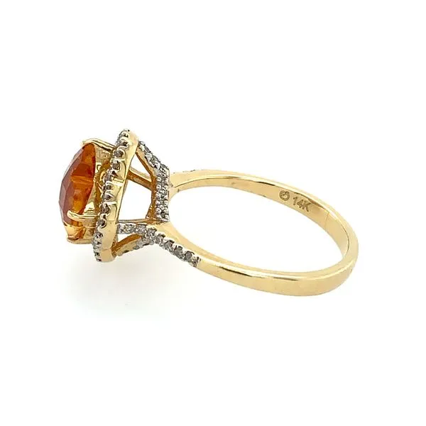 14K Yellow Gold Citrine & Diamond Ring Image 2 Franzetti Jewelers Austin, TX