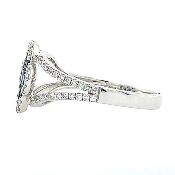 18K White Gold Blue Sapphire & Diamond Ring Image 2 Franzetti Jewelers Austin, TX
