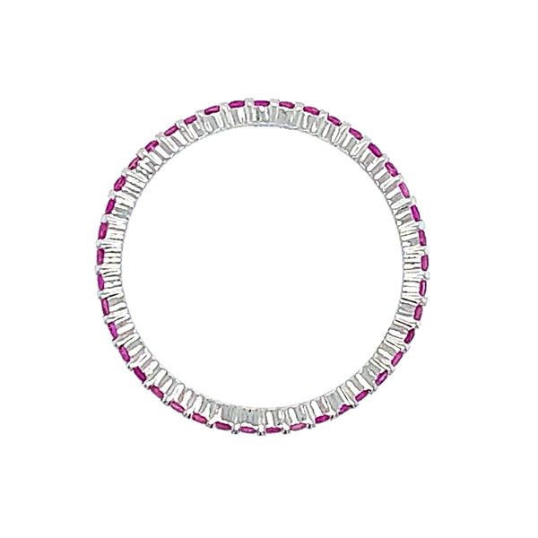 18KW Gold 1.5 mm Wide Pink Sapphire Eternity Band Image 3 Franzetti Jewelers Austin, TX