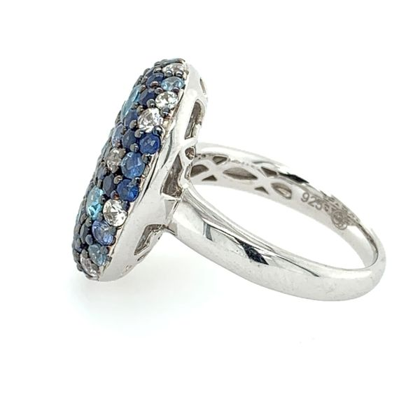 SS Ring with Blue Sapphires & Blue Topaz Gemstones Image 3 Franzetti Jewelers Austin, TX