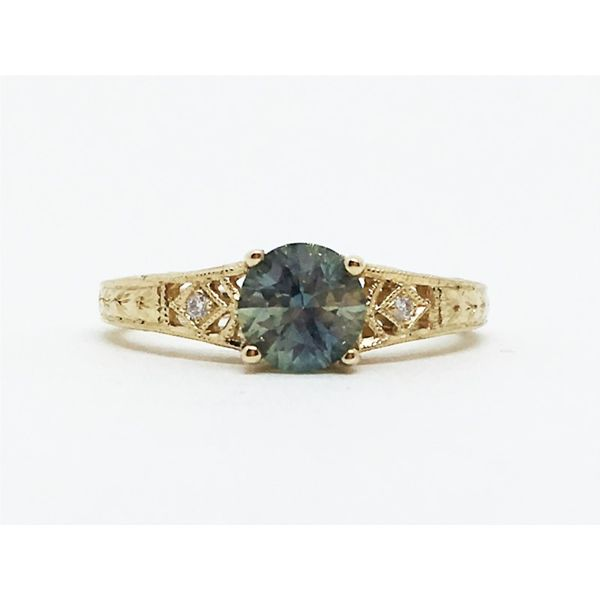 14K Yellow Gold Montana Blue Sapphire & Diamond Ring Franzetti Jewelers Austin, TX