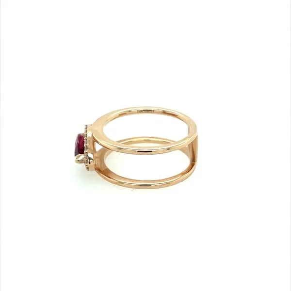 14K Rose Gold 1.20 Carat Rhodolite Garnet Ring with Diamonds Image 2 Franzetti Jewelers Austin, TX