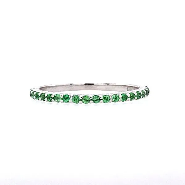 18KW Gold 1.5 mm Wide Tsavorite Garnet Halfway Band Franzetti Jewelers Austin, TX