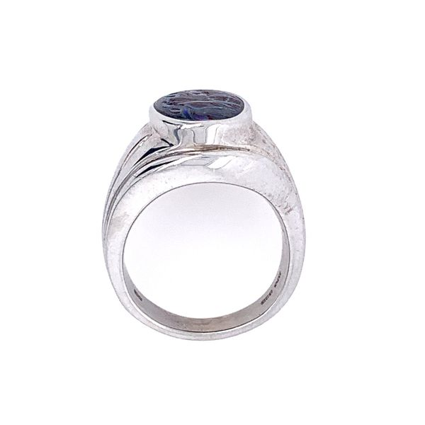 SS Oval Shape Boulder Opal Ring Image 3 Franzetti Jewelers Austin, TX
