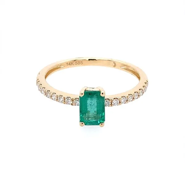 14K Yellow Gold Emerald & Diamond Ring Image 2 Franzetti Jewelers Austin, TX