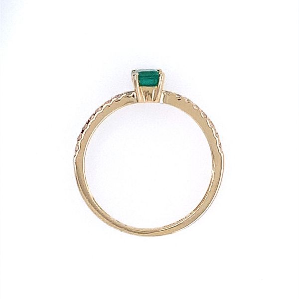 14K Yellow Gold Emerald & Diamond Ring Image 4 Franzetti Jewelers Austin, TX