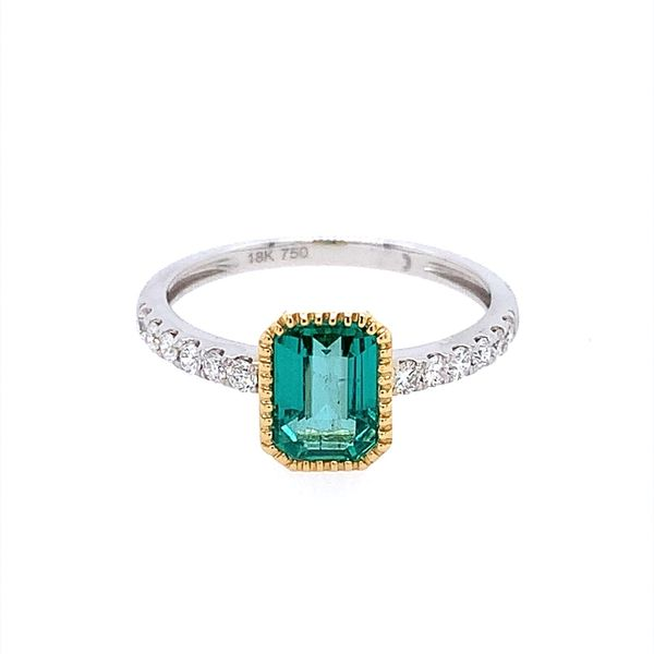 18K Gold Emerald & Diamond Ring Image 2 Franzetti Jewelers Austin, TX