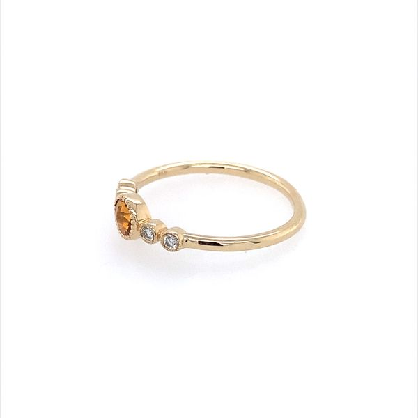 14K Yellow Gold Dainty Citrine & Diamonds Ring Image 3 Franzetti Jewelers Austin, TX