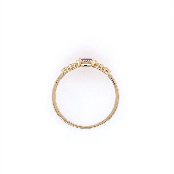 14K Yellow Gold Dainty Ruby & Diamond Ring Image 4 Franzetti Jewelers Austin, TX