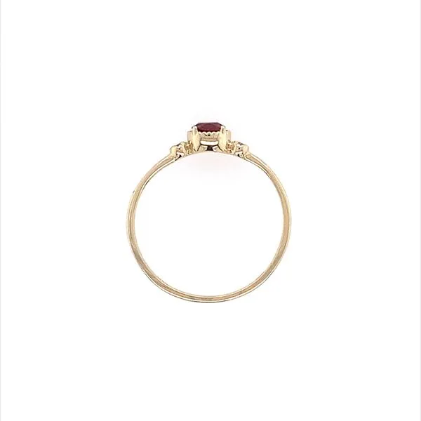 14K Yellow Gold Dainty Garnet & Diamond Ring Image 4 Franzetti Jewelers Austin, TX