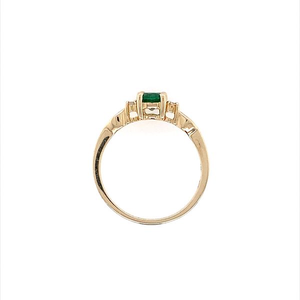14K Yellow Gold Emerald & Diamond Ring Image 3 Franzetti Jewelers Austin, TX