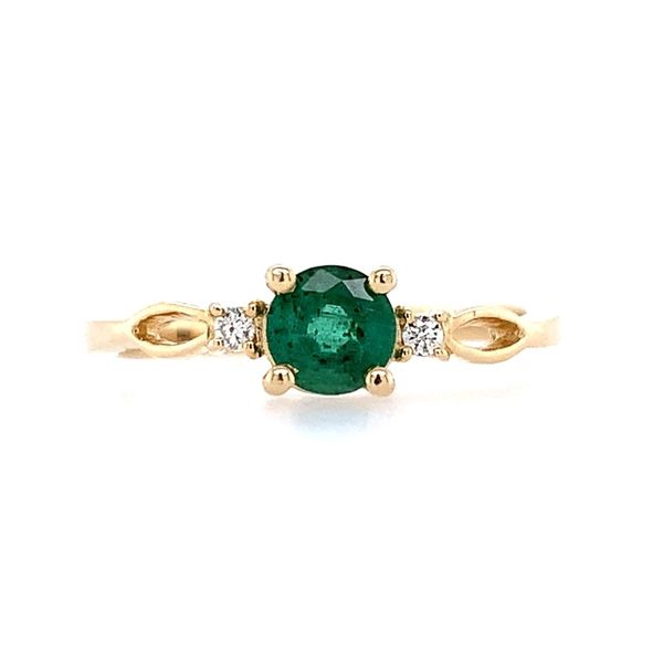 14K Yellow Gold Emerald & Diamond Ring Franzetti Jewelers Austin, TX