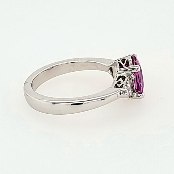 18KW Gold Oval Pink Sapphire & Diamond Ring Image 4 Franzetti Jewelers Austin, TX