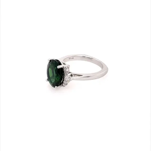 14K White Gold Green Tourmaline & Diamond Ring Image 4 Franzetti Jewelers Austin, TX