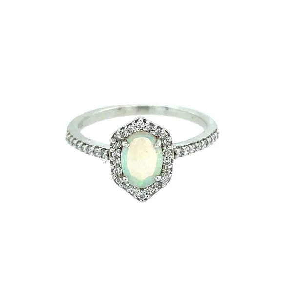 14 Karat White Gold Australian Opal Ring Franzetti Jewelers Austin, TX
