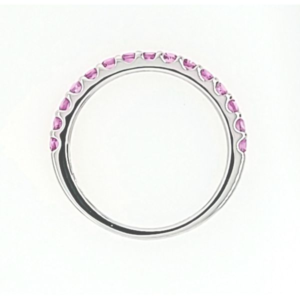 18KW Gold Pink Sapphire Halfway Band 0.29 CTW Image 3 Franzetti Jewelers Austin, TX