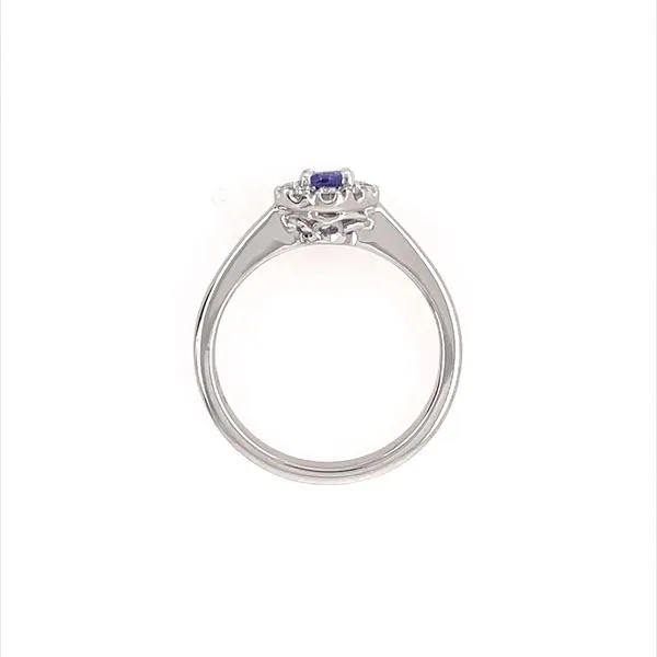 14KW Gold 6x4 mm Oval Tanzanite & 12 Diamond Ring Image 4 Franzetti Jewelers Austin, TX