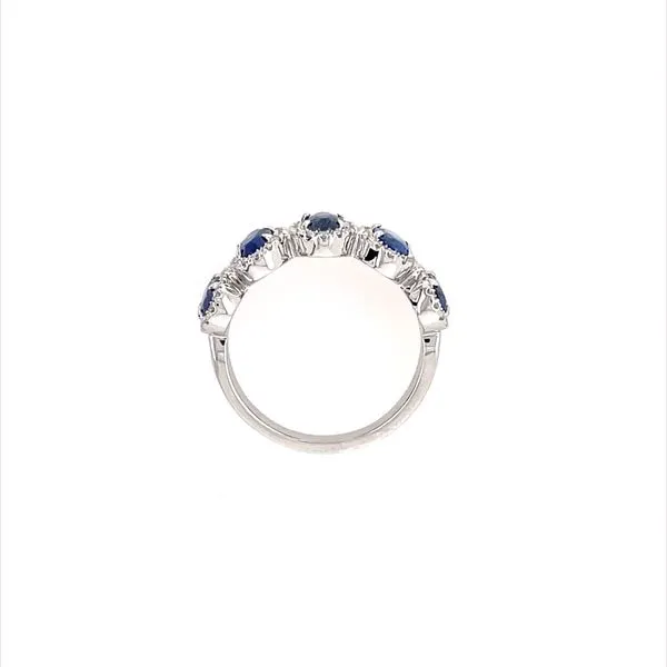 Platinum Halfway 5 Oval Blue Sapphire & Diamond Ring Image 5 Franzetti Jewelers Austin, TX