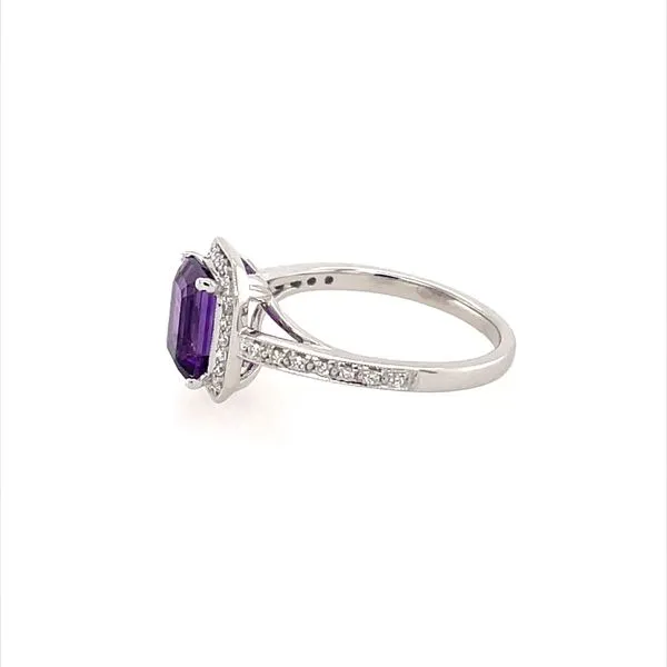 14K White Gold Amethyst & Diamond Ring Image 3 Franzetti Jewelers Austin, TX