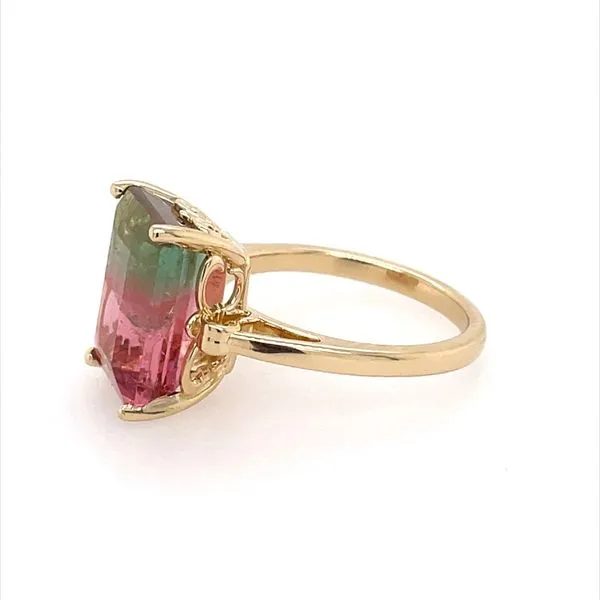 14K Yellow Gold 7.93 Carat Watermelon Tourmaline Ring Image 3 Franzetti Jewelers Austin, TX