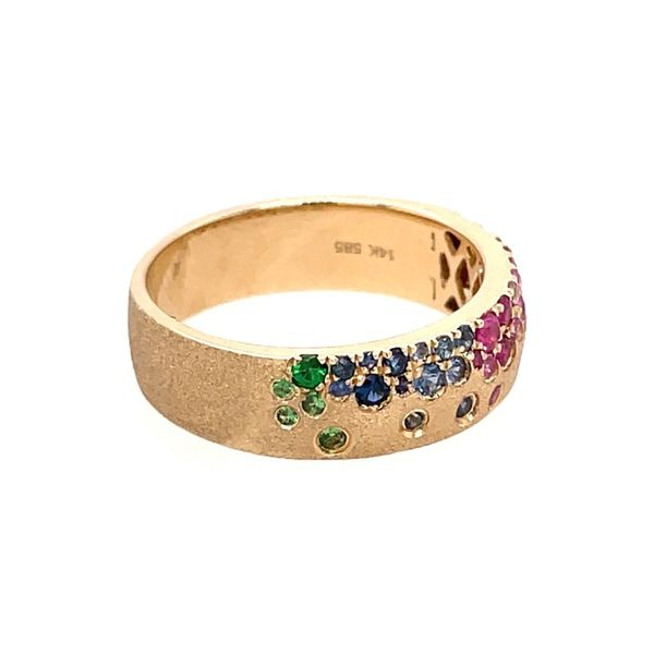 14KY Gold Rainbow Sapphire & Tsavorite Gemstone Ring Image 3 Franzetti Jewelers Austin, TX