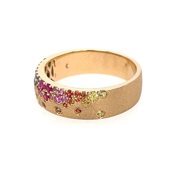 14KY Gold Rainbow Sapphire & Tsavorite Gemstone Ring Image 4 Franzetti Jewelers Austin, TX