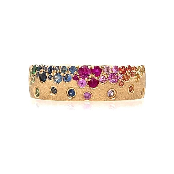 14KY Gold Rainbow Sapphire & Tsavorite Gemstone Ring Franzetti Jewelers Austin, TX