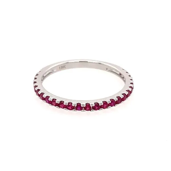 18K White Gold 1.8 mm Ruby Band 0.43 CTW Image 3 Franzetti Jewelers Austin, TX