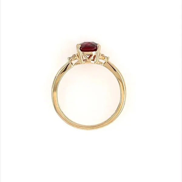 14KY Gold 8 x 6 mm Rectangular Cushion Garnet & 6 Diamond Ring Image 5 Franzetti Jewelers Austin, TX