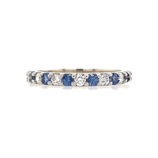 18KW Gold Blue Sapphire & Diamond Alternating Band Franzetti Jewelers Austin, TX