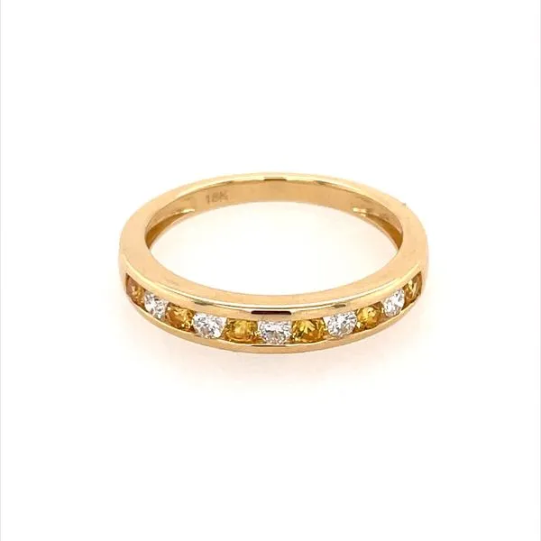 18KY Gold Yellow Sapphire & Diamond Alternating Channel Set Band Image 3 Franzetti Jewelers Austin, TX