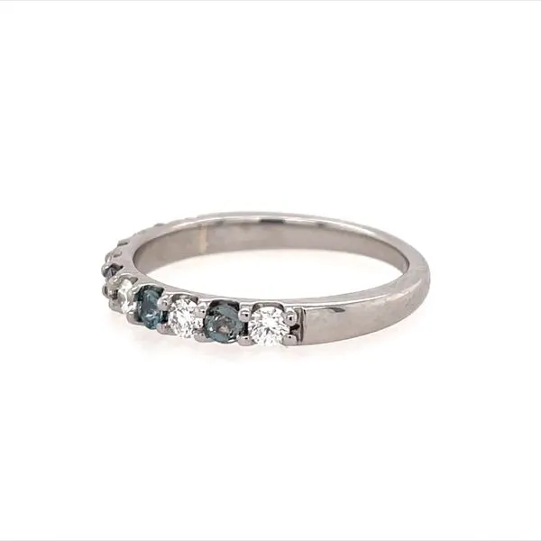 14KW Gold Alexandrite & Diamond Alternating Band Image 4 Franzetti Jewelers Austin, TX