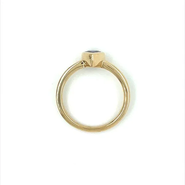 14KY Gold Bezel Set Pear Shape Purple Sapphire Ring Image 4 Franzetti Jewelers Austin, TX