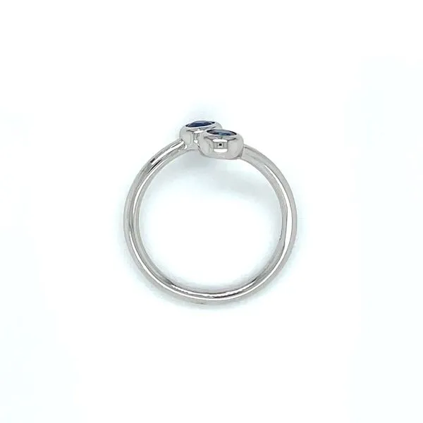 14KW Gold Ring with 2 Bezel Set Blue Sapphires Image 4 Franzetti Jewelers Austin, TX