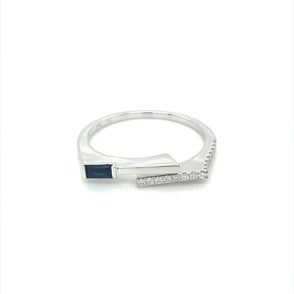 14KW Gold Flat Bypass Open Shank Sapphire & Diamond Ring Image 3 Franzetti Jewelers Austin, TX