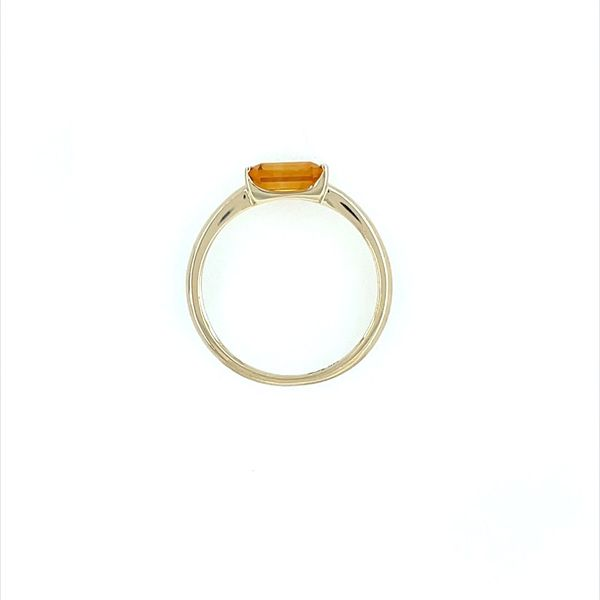 14KY Gold Emerald Shape Citrine Ring Image 5 Franzetti Jewelers Austin, TX